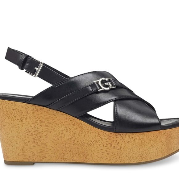 NEW GBG Los Angeles Dee Wedge Sandal Black - Picture 3 of 10